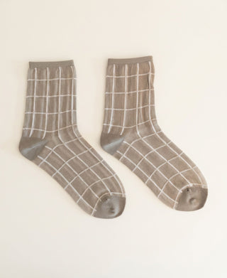 Glimmer Grid Sheer Socks