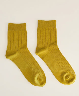 Silky Modal Ribbed Crew Socks