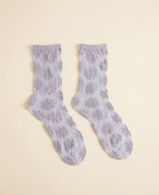 Daisy Sheer Crew Socks