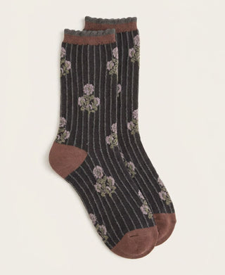Garden Stripe Relief Knit Crew Socks