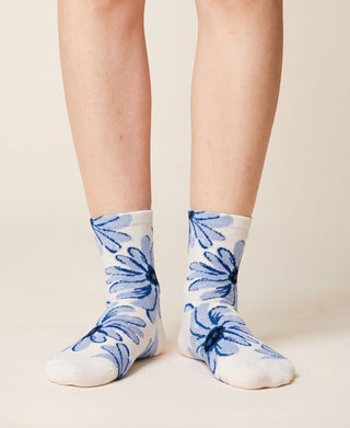 Daisy Bloom Cotton Crew Socks