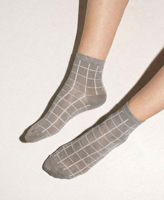 Glimmer Grid Sheer Socks