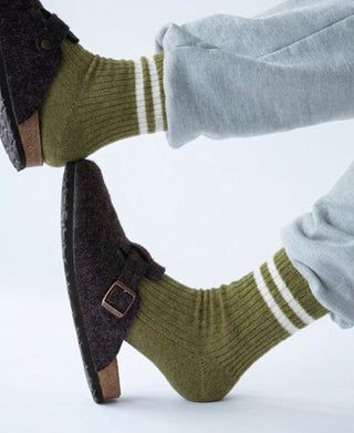 Women's Varsity Ribbed Cotton Quarter-Crew Socks