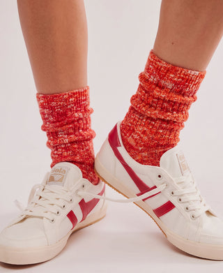 Unisex Marled Ribbed Tall Crew Socks