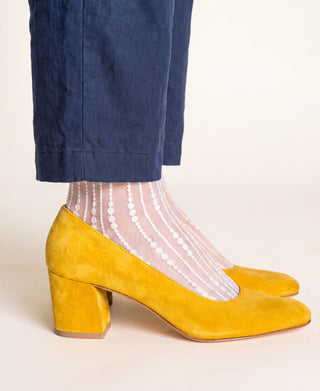 Dotted Veil Sheer Crew Socks