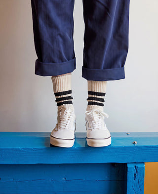 Unisex Triple-Stripe Crew Socks