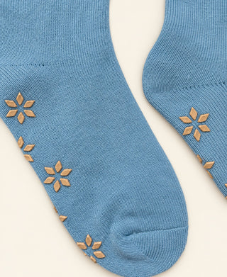 Crochet-Trim Terry Gripper Lounge Socks