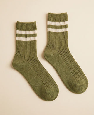Women's Varsity Ribbed Cotton Quarter-Crew Socks