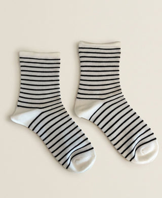 Classic Fine-Stripe Cotton Crew Socks