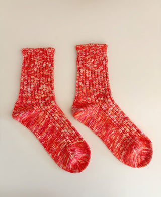 Unisex Marled Ribbed Crew Socks