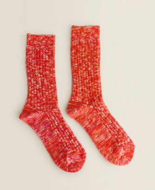 Unisex Marled Ribbed Tall Crew Socks