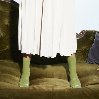 Women's Thin-Ribbed Cotton Socks Breeze - Sage