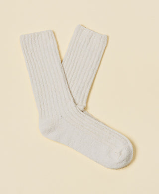Unisex Off-white Loop Yarn Socks