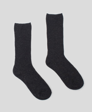 Women's Solid Charcoal Sock