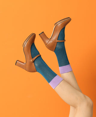 Women's Shimmering DarkCyan Sock