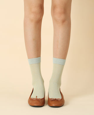 Women's Sheer Striped Soft Khaki Socks