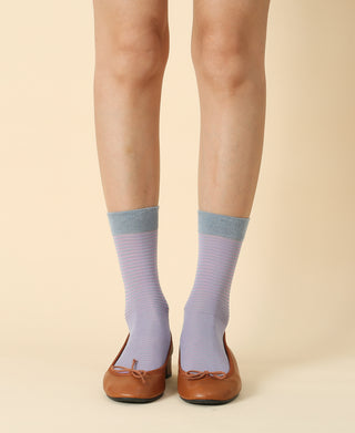 Women's Sheer Striped Soft Purple Socks