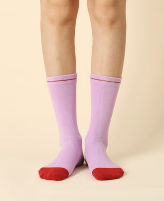 Women's Solid Purple Rose Socks