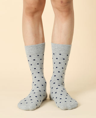 Men's Polka Dots Grey Crew Sock