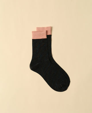 Women's Shimmering Black Sock