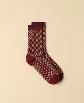 Women's Brown Argyle Novelty Sock