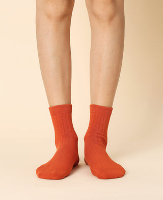Women's Red Orange Ankle Sock
