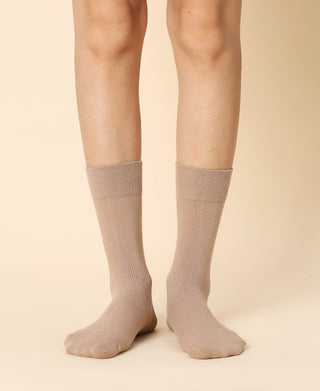 Women's Cotton Crew Socks - Sand
