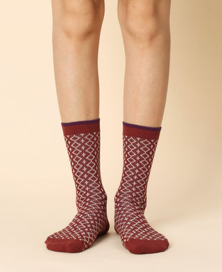 Women's Brown Argyle Novelty Sock