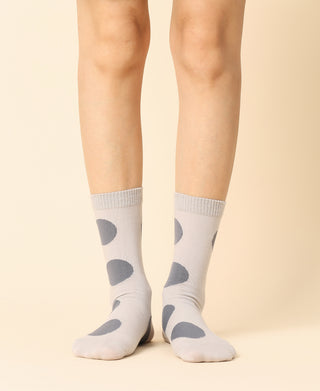 Women's Polka Dot Grey Socks