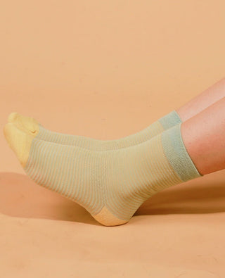 Women's Sheer Striped Soft Khaki Socks